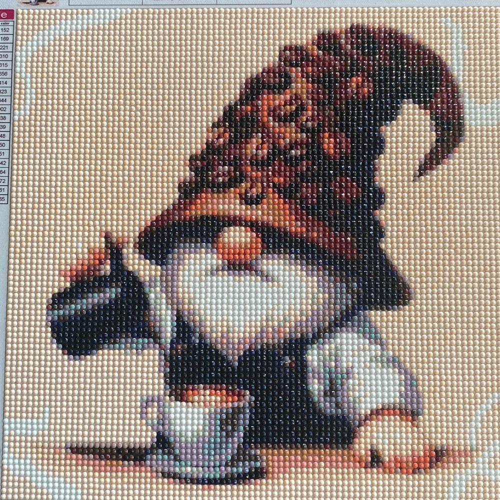 Coffee Bean Hat Gnome Diamond Dot Art Picture Painting
